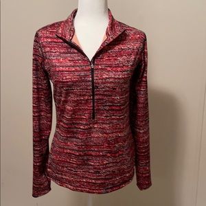 Nike Dry Fit Collared Zip Up, M/L, Orange/Black